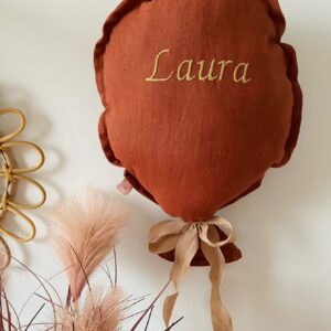 Handgemaakte Stoffen Ballon Geborduurd